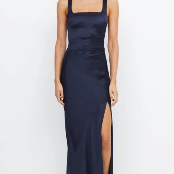 Bec + Bridge The Dreamer Square Neck Dress in Ink—Size 4, Great Bridesmaid Dress - Picture 2 of 10